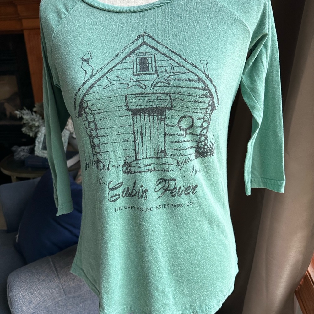 The Outhouse Estes Park Cabin Fever Raglan Tee